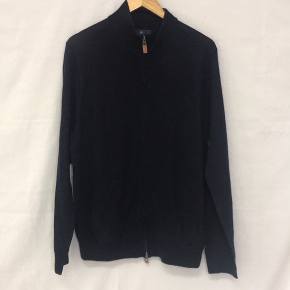 NWT Men's Italian Merino Wool Zip Down Sweater E4 - Picture 1 of 4